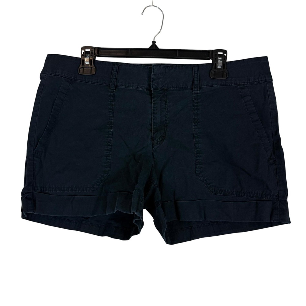A.n.a Shorts Womens 12 Blue Chino Twill Cuffed Slash Pocket Summer Casual